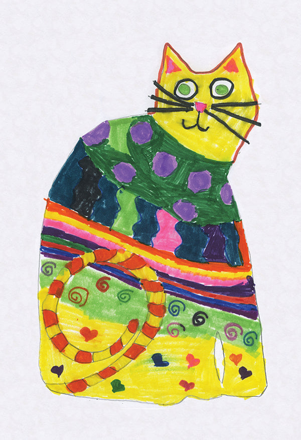 N1 Smiling cat - note cards