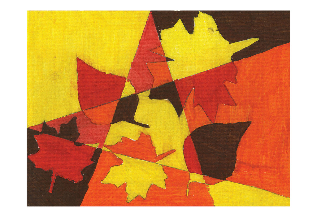 N2 Autumn leaves - note card